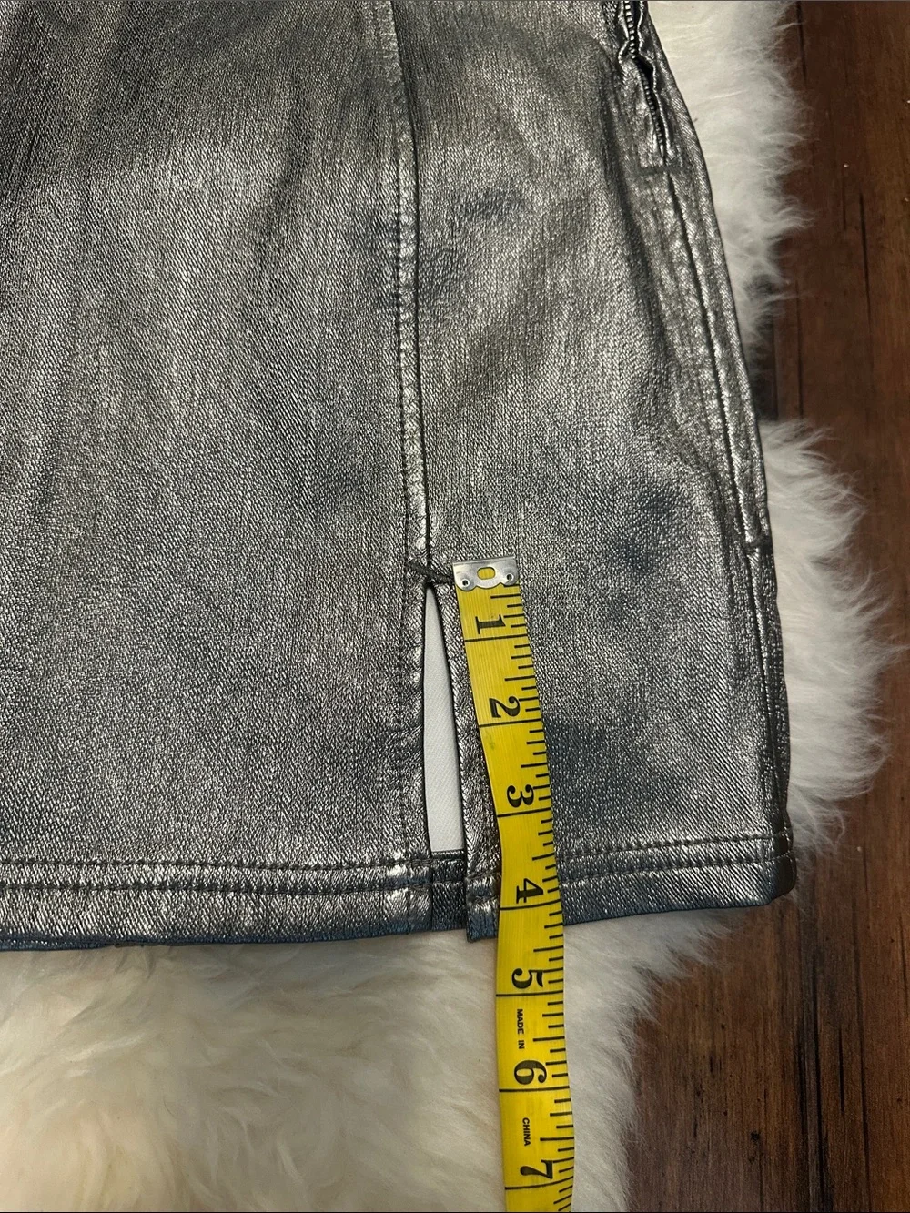 NWOT metallic FREE PEOPLE mini skirt
